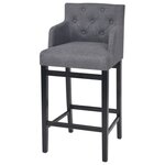 vidaXL Tabourets de bar lot de 2 gris foncé tissu