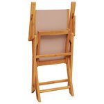 vidaXL Ensemble de bistro 3 Pièces taupe tissu et bois massif