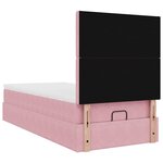 vidaXL Cadre de lit ottoman avec matelas rose 90x190 cm velours