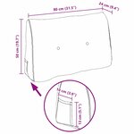 vidaXL Coussin de Dos Crème 80 x 24 x 50 cm Velours