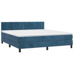 vidaXL Sommier à lattes de lit et matelas Bleu foncé 160x200cm Velours