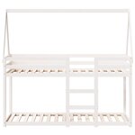 vidaXL Lit superposé avec toit blanc 90x200 cm bois de pin massif