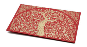 PAPERTREE GAIA Lot de 5 Enveloppes cadeau A5 Rouge