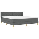 vidaXL Lit Box Spring avec matelas gris foncé  180 x 200 cm  tissu.