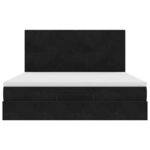 VidaXL Cadre de lit ottoman avec matelas noir 160x200 cm velours