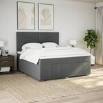 vidaXL Sommier à lattes de lit avec matelas Gris foncé 180x200cm Tissu