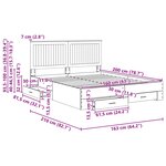 vidaXL Cadre de lit Gris béton 160 x 200 cm Bois d'ingénierie