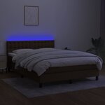 vidaXL Sommier à lattes de lit matelas et LED Marron foncé 140x200 cm