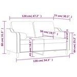 vidaXL Canapé 2 places avec oreillers décoratifs crème 120 cm tissu