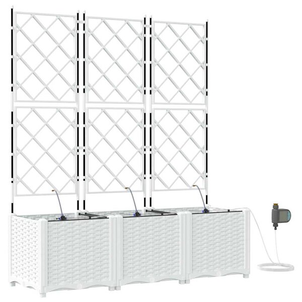 vidaXL Pots de jardin Blanc 120 x 40 x 142 cm Acier