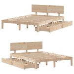 vidaXL Cadre de lit avec tiroirs sans matelas 120x190 cm