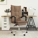 vidaXL Fauteuil inclinable de bureau Marron Tissu