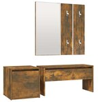 vidaXL Ensemble de meubles de couloir Chêne fumé Bois d'ingénierie