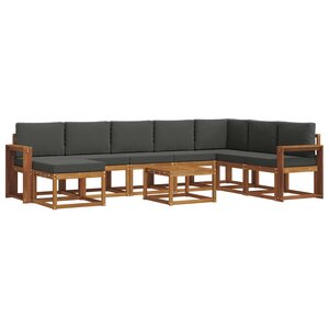 vidaXL Ensemble de canapés d'extérieur 9 Pièces Naturel et Anthracite