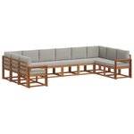 vidaXL Ensemble de canapés d'extérieur 10 pc Gris Naturel et Clair