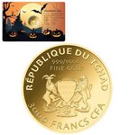 Pièce de monnaie en Or 3000 Francs g 0.031 (1/1000 oz) Millésime 2024 Gold Gift HALLOWEEN PUMPKIN 1/1000