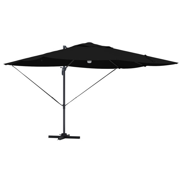 vidaXL Parasol déporté - Noir Polyester  Acier enduit Grand