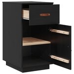 vidaXL Armoire de bureau Noir 40x50x75 cm Bois massif de pin