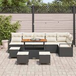 vidaXL Ensemble de canapé de jardin 10 Pièces Noir Poly rotin