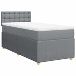 vidaXL Sommier à lattes de lit avec matelas gris clair 80x200 cm tissu