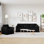 vidaXL Canapé 2 Pièces Noir 228 x 78 x 80 cm Velours