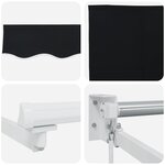 vidaXL Store Rétractable Manuel Noir 450x300 cm