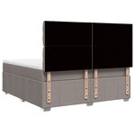 vidaXL Sommier à lattes de lit avec matelas Taupe 180x200 cm Tissu