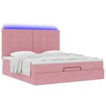 vidaXL Cadre de lit ottoman avec matelas rose 180x200 cm velours