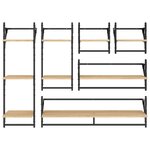 vidaXL Ensemble d'étagères murales avec barres 6 Pièces chêne sonoma