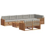 vidaXL Ensemble de canapés d'extérieur 9 pc Gris Naturel et Clair