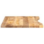 vidaXL Dessus de bureau avec courbe 100x50x2 5 cm manguier massif brut
