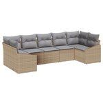 vidaXL Ensemble de salle à manger pour jardin 7 Pièces Beige  Gris clair