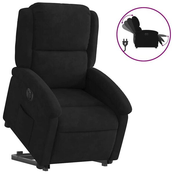 vidaXL Fauteuil inclinable électrique noir velours