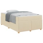 vidaXL Cadre de lit avec matelas Crème 120 x 190 cm tissu