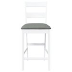 vidaXL Tabourets de bar avec coussins 2 Pièces blanc bois massif d'hévéa