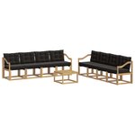 vidaXL Ensemble de canapés d'extérieur 9 Pièces Blanc et noir