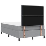 vidaXL Lit à ressorts avec matelas et lumière LED grise claire 120 x 190 cm  cadre en tissu.