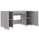 Bureau table poste de travail meuble d'ordinateur informatique étude sonoma 140 x 50 x 75 cm bois d'ingénierie gris 02_0023950