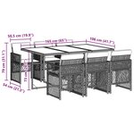 vidaXL Ensemble à manger de jardin et coussins 7 Pièces beige poly rotin