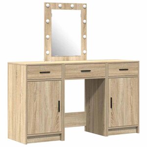 vidaXL Table de Toilette avec tiroir 3 Pièces Marron 50 x 41 x 135 cm