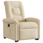 vidaXL Fauteuil inclinable électrique crème tissu