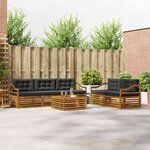 vidaXL Ensemble de canapés d'extérieur 6 Pièces Naturel et Anthracite