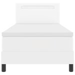 vidaXL Lit à ressort avec matelas - blanc 100 x 200 cm en simili cuir.