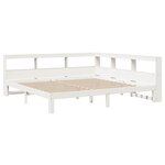 vidaXL Lit bibliothèque sans matelas blanc 180x200 cm bois pin massif
