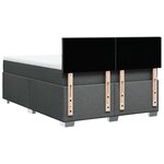 vidaXL Sommier à lattes de lit avec matelas Gris foncé 140x190cm Tissu