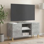vidaXL Meuble TV 102 x 34 5 x 50 cm Gris béton Bois d'ingénierie