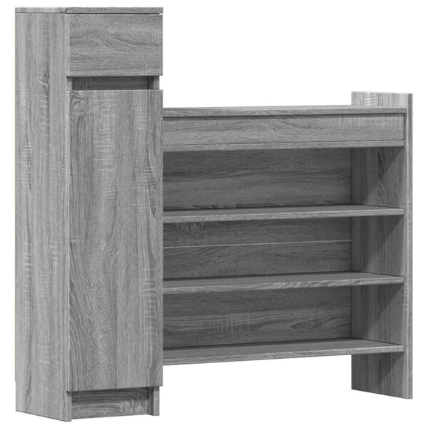vidaXL Armoire à chaussures sonoma gris bois d'ingénierie