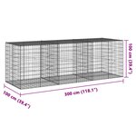 vidaXL Panier gabion avec couvercle 300x100x100 cm fer galvanisé