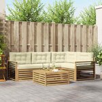 vidaXL Ensemble de canapés d'extérieur 6 pc Blanc et crème Polyester