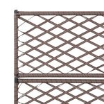 vidaXL Lit surélevé treillis 3 pots 83x30x130 cm Résine tressée Marron